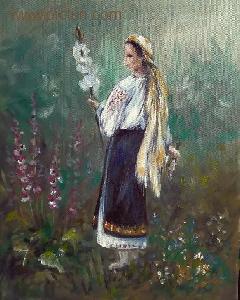 roxana gheorghiu - picturi, peisaj de vara, oameni, pictura