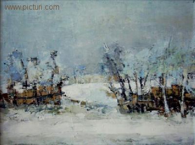 maria moldovan - picturi, peisaj de iarna, peisaj, pictura