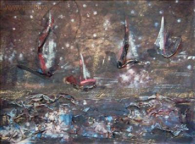 stelian dilihei - picturi, peisaj maritim, abstract, pictura