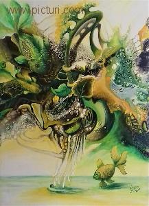 mariana oros - picturi, peisaj de vara, abstract, pictura