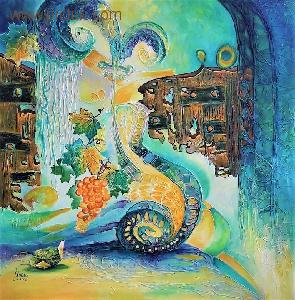 mariana oros - picturi, peisaj de vara, abstract, pictura