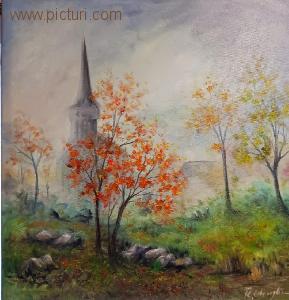 roxana gheorghiu - picturi, peisaj de toamna, peisaj, pictura